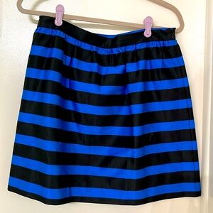 INC INTERNATIONAL CONCEPTS HALOGEN MINI SKIRT WOMEN Sz 8 BLACK BLUE SIDE ZIPPER